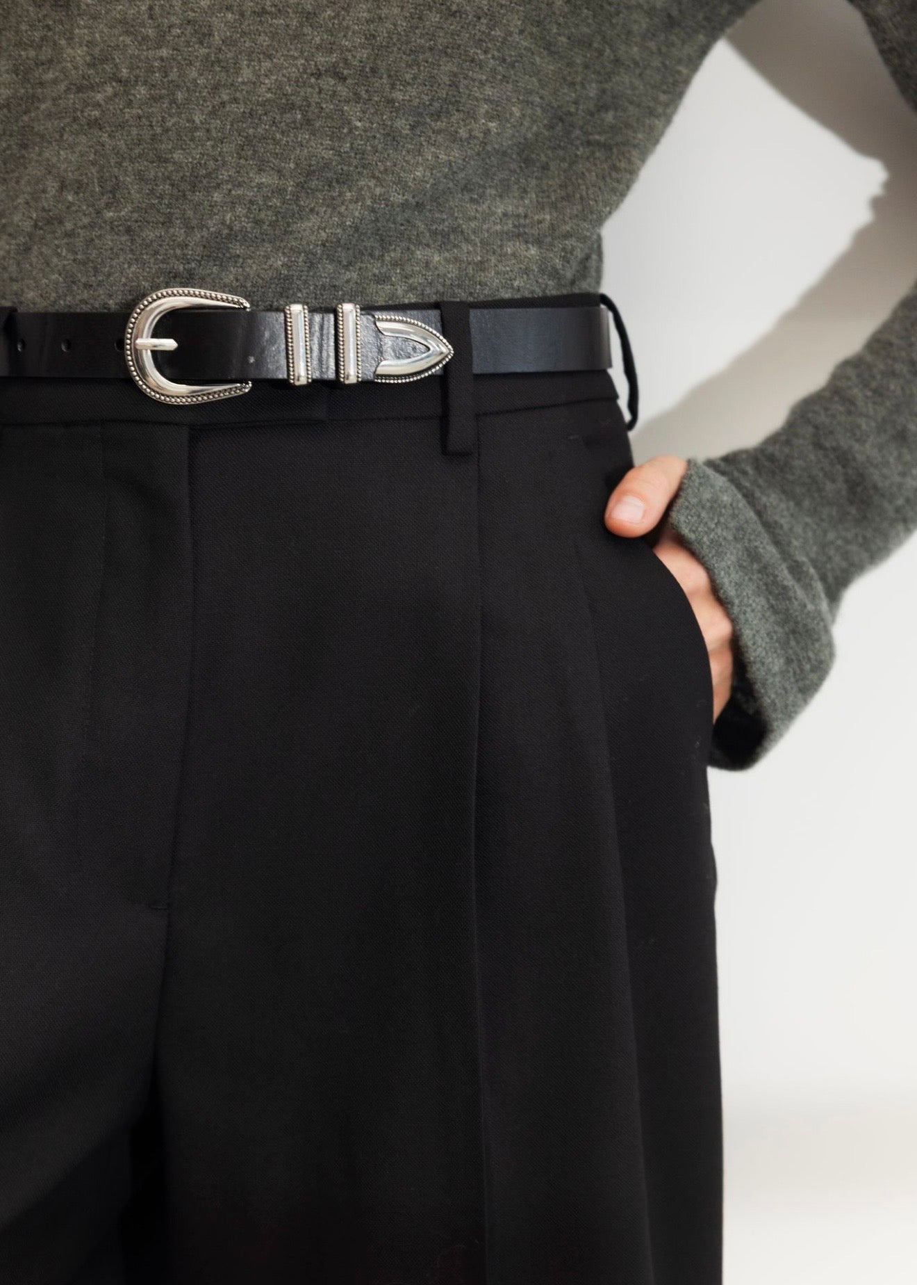 Aubrey Belt Black Silver