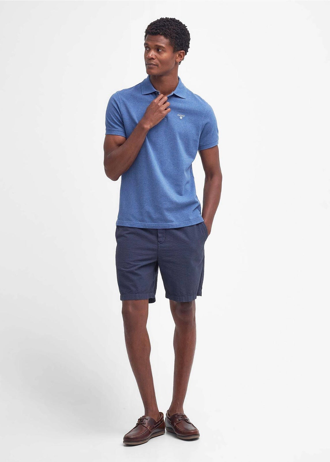 Tartan Polo Pique Dk. Chambray