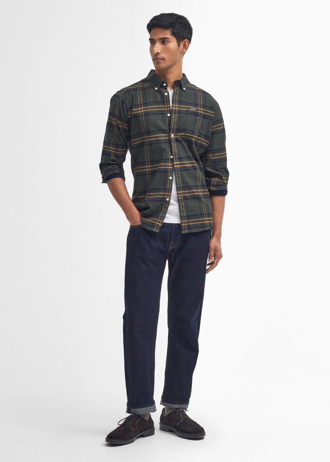 Portdown Tailored Checked shirt Olive