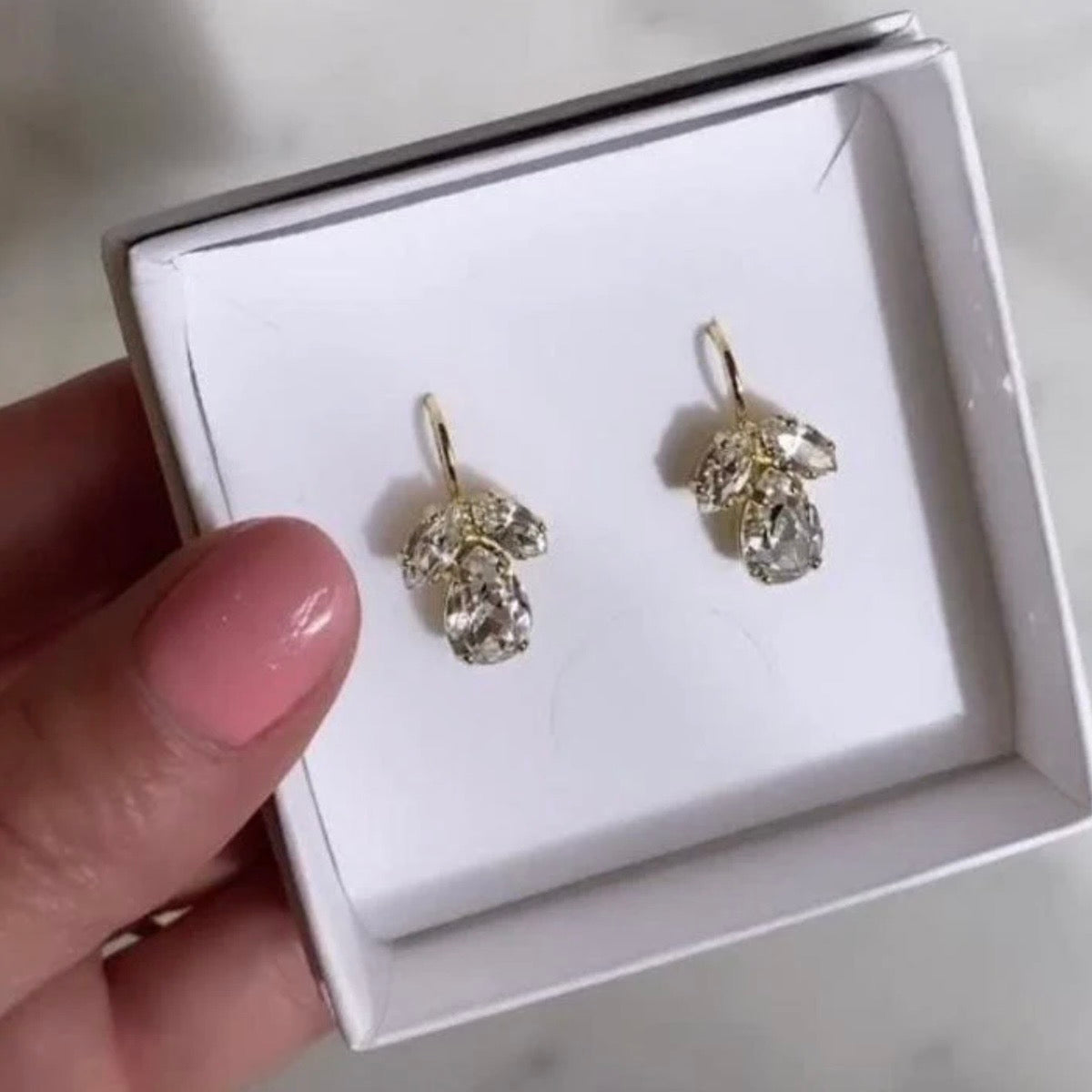 Petite Timo Earrings Gold Crystal