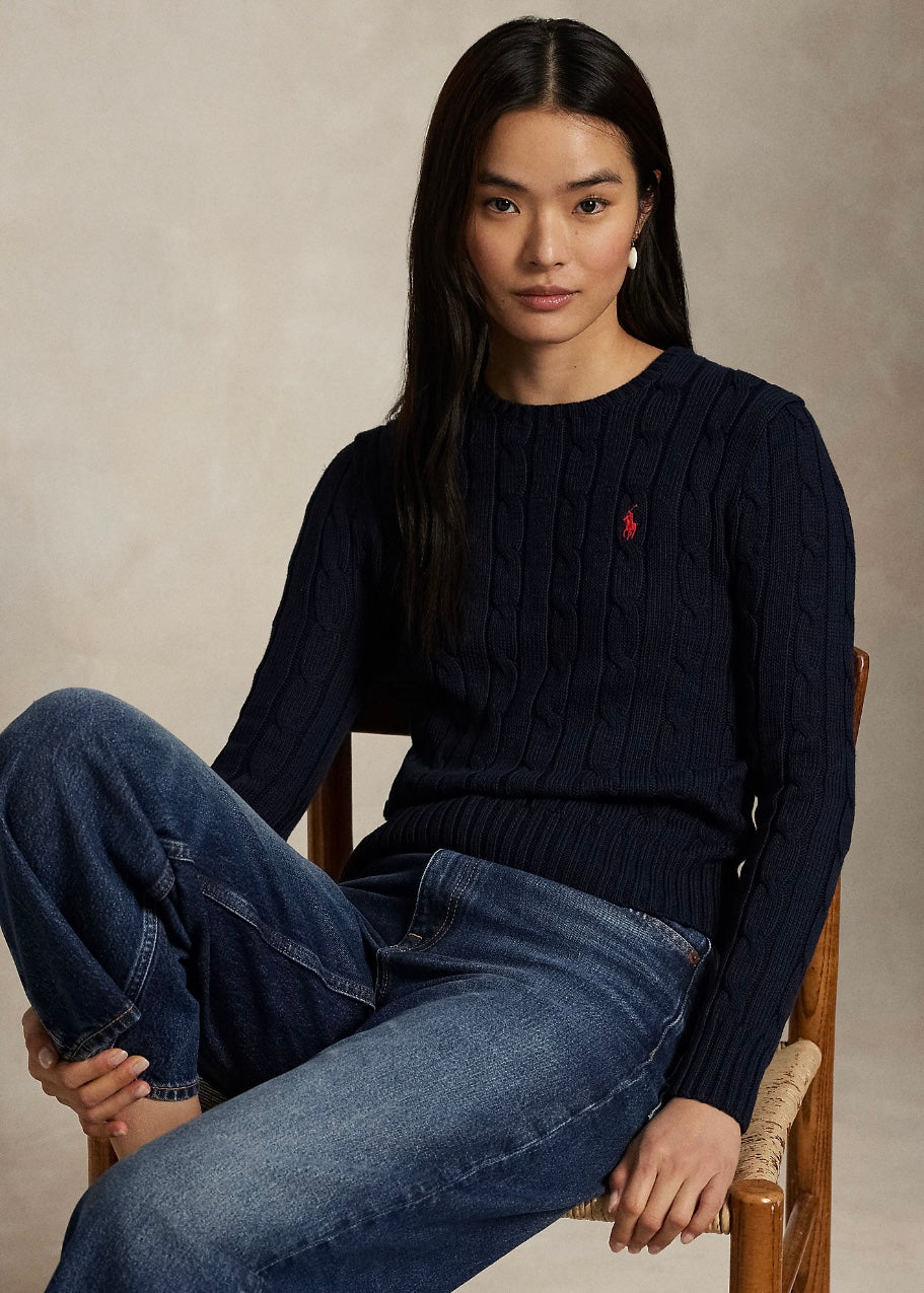 Cable Knit Cotton sweater Hunter Navy