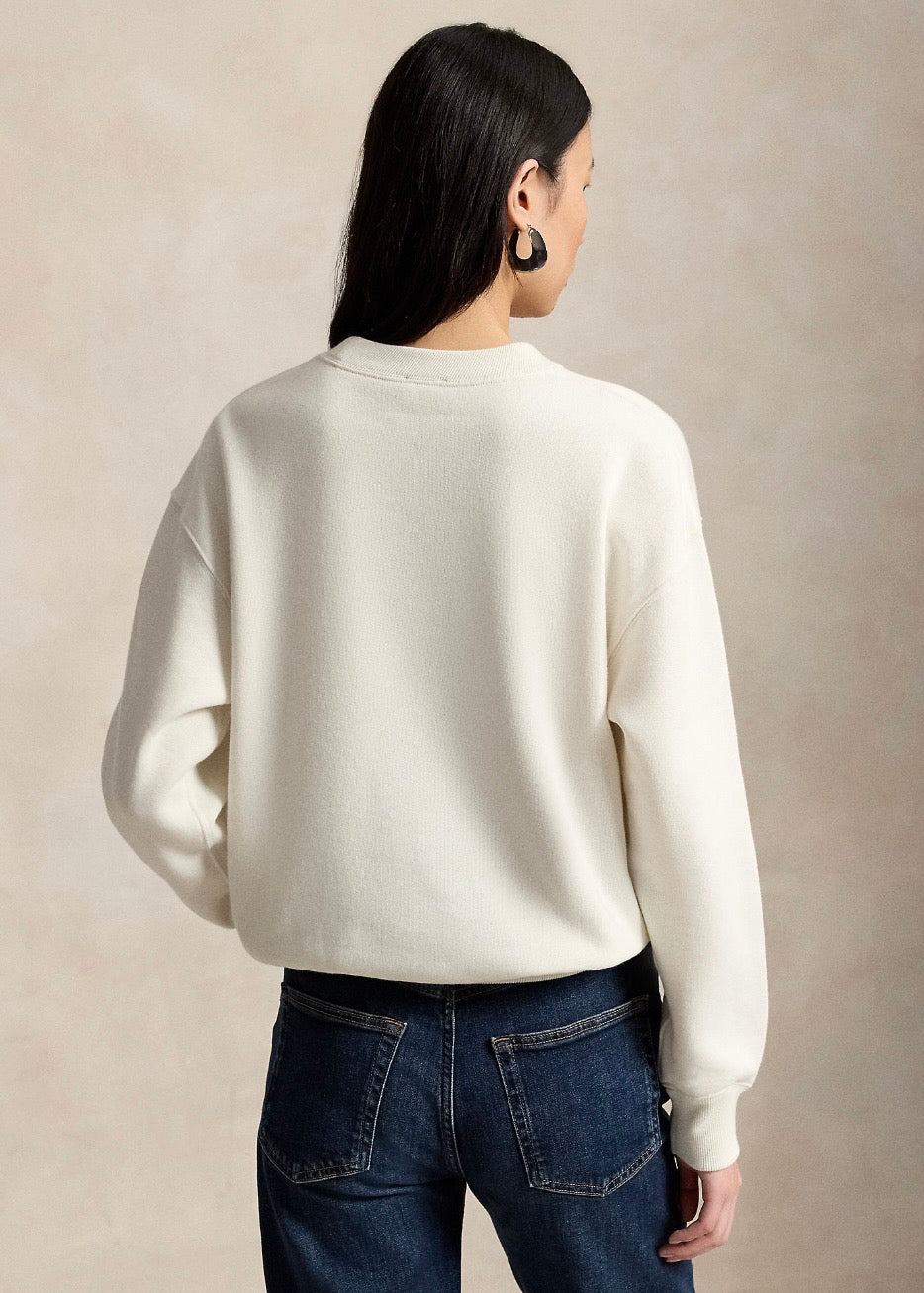Polo Bear Fleece Crewneck Antique Cream