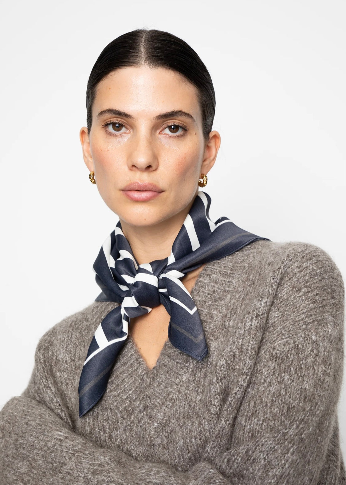 Camilla Pihl Alma scarf - Navy Stripe