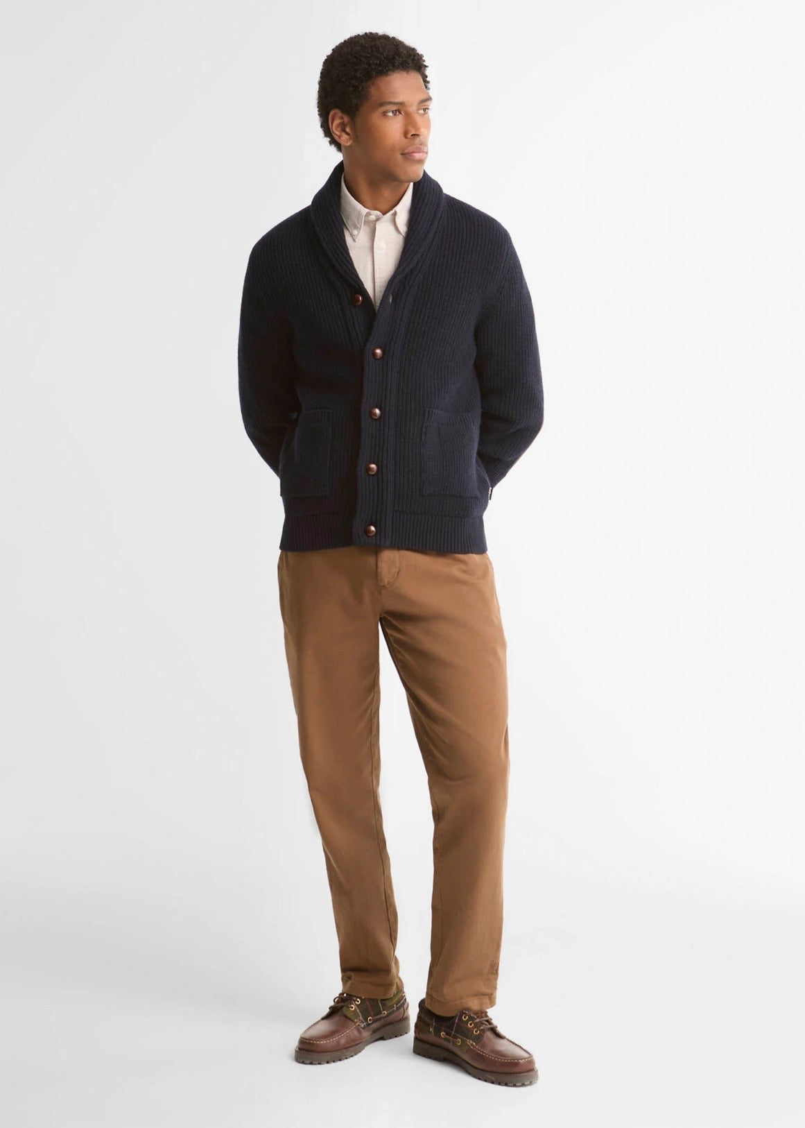 Hartland Shawl Neck Cardigan Navy