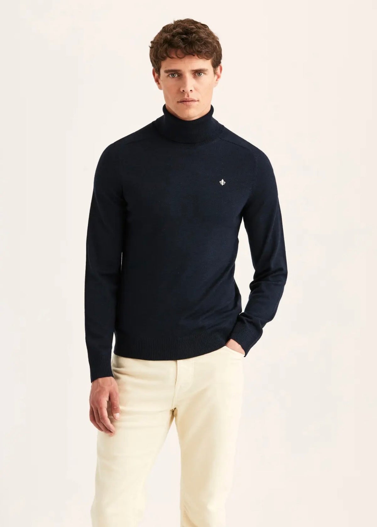 Merino Roller Neck Navy