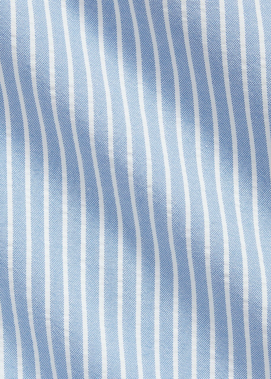 Custom Fit Seersucker Oxford Shirt Blue