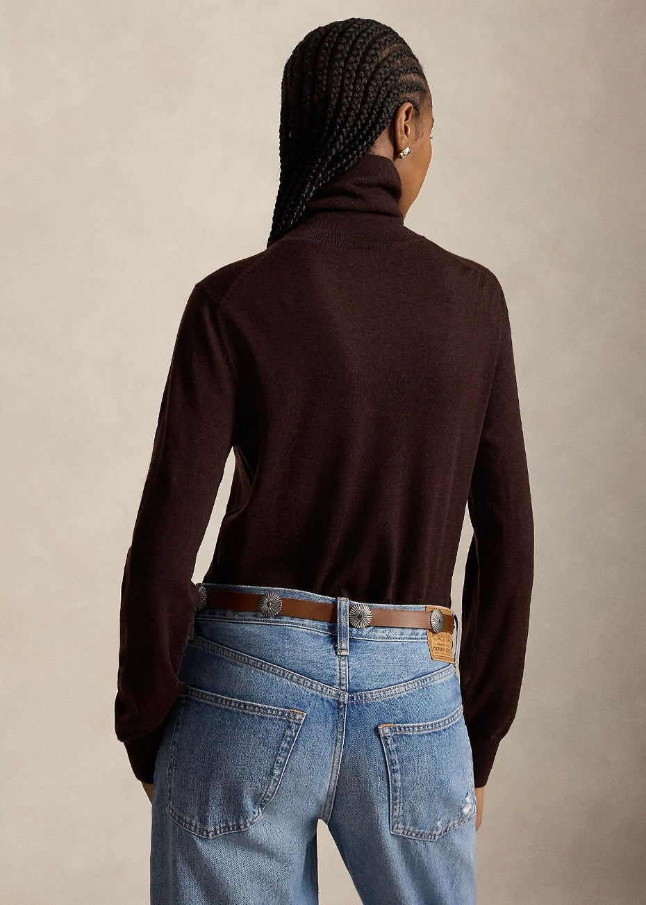 Wool Turtleneck Deep Chocolate