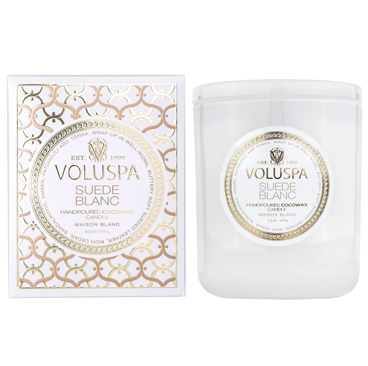 Voluspa Classic Boxed candle - Suede Blanc