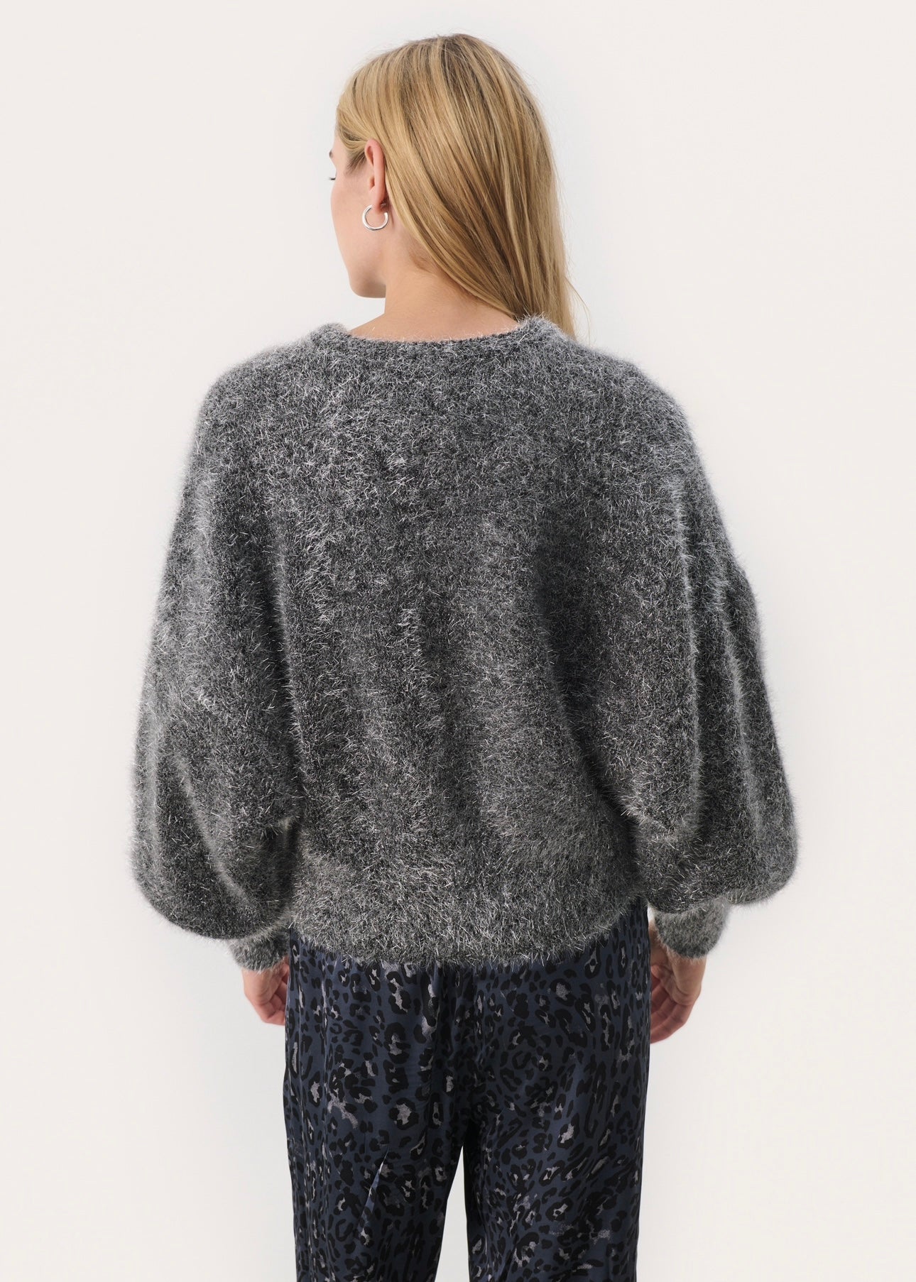 Part Two Milena cardigan - Black/Silver Lame