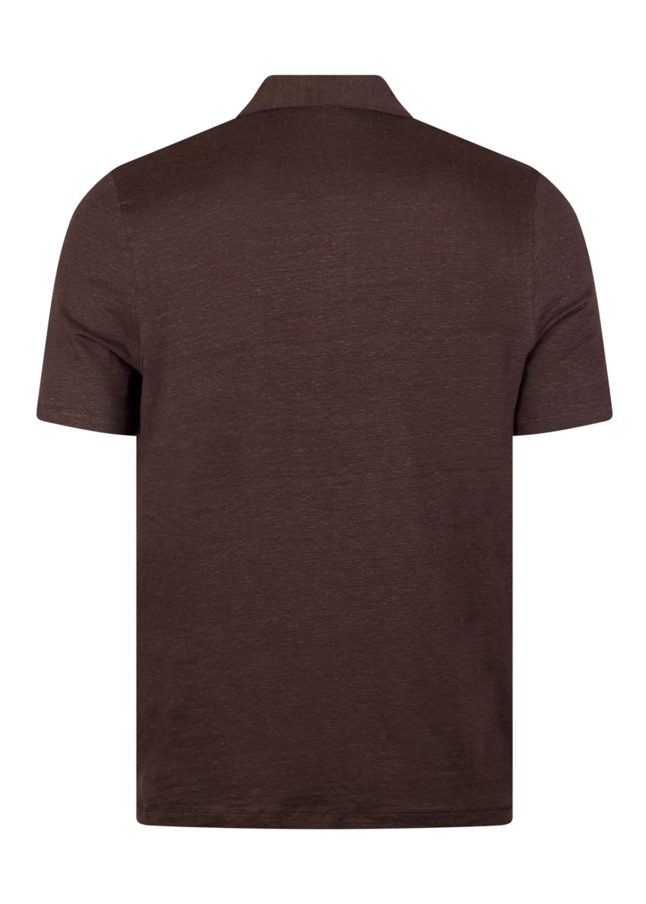 Linen Polo Shirt Dark Brown