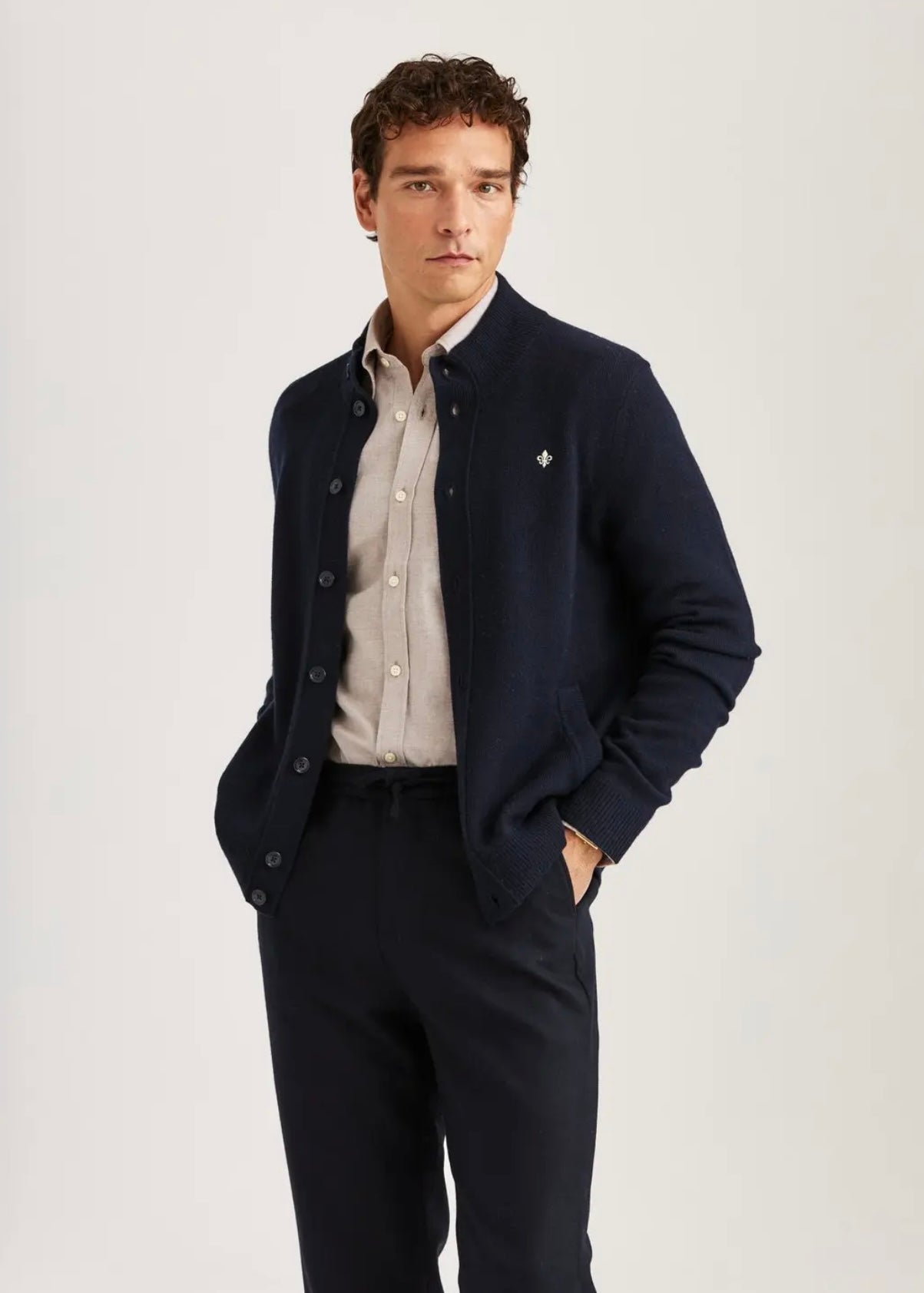 Hertford Button cardigan Navy