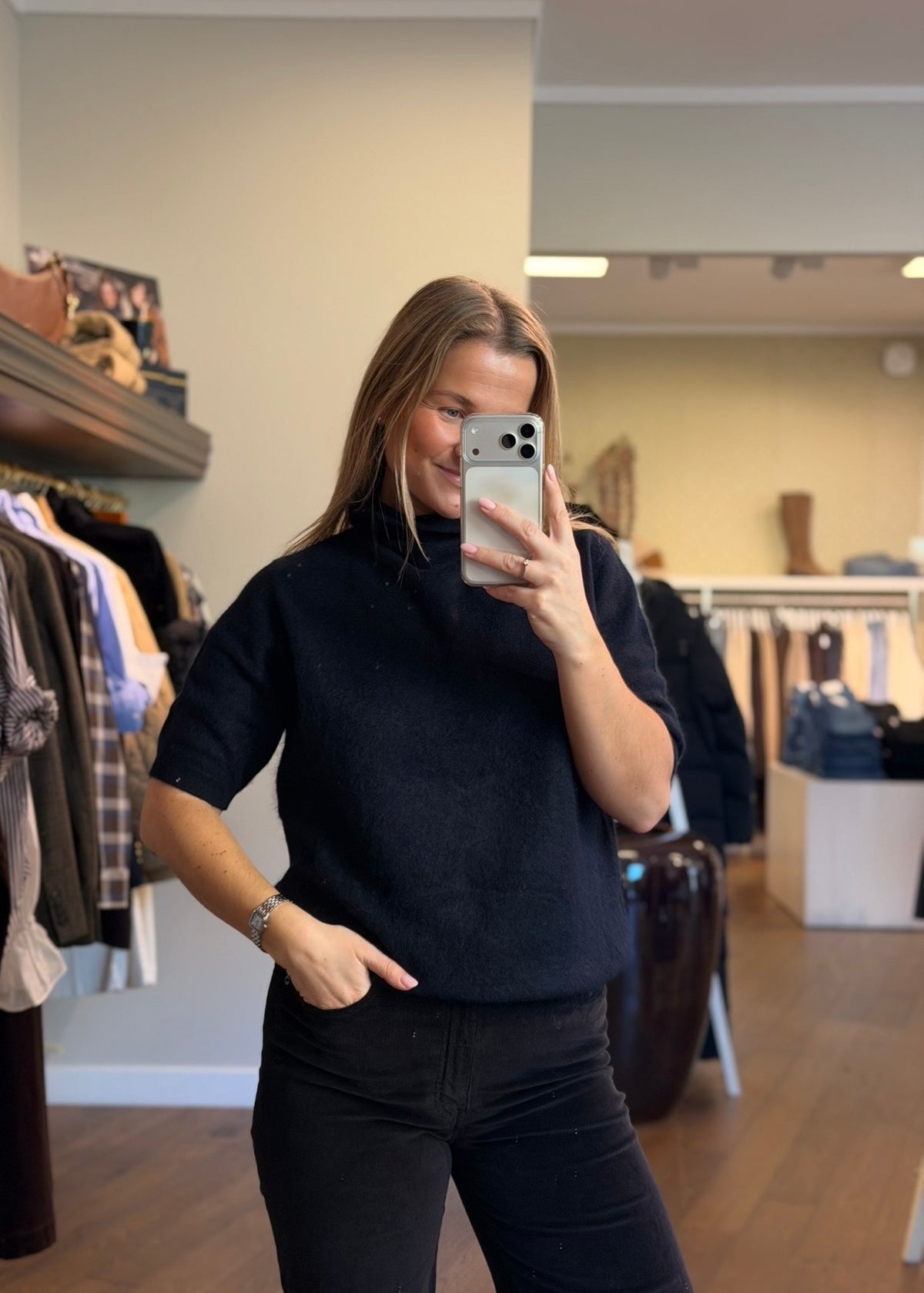 Gaby Brushed Merino/Cashmere Black