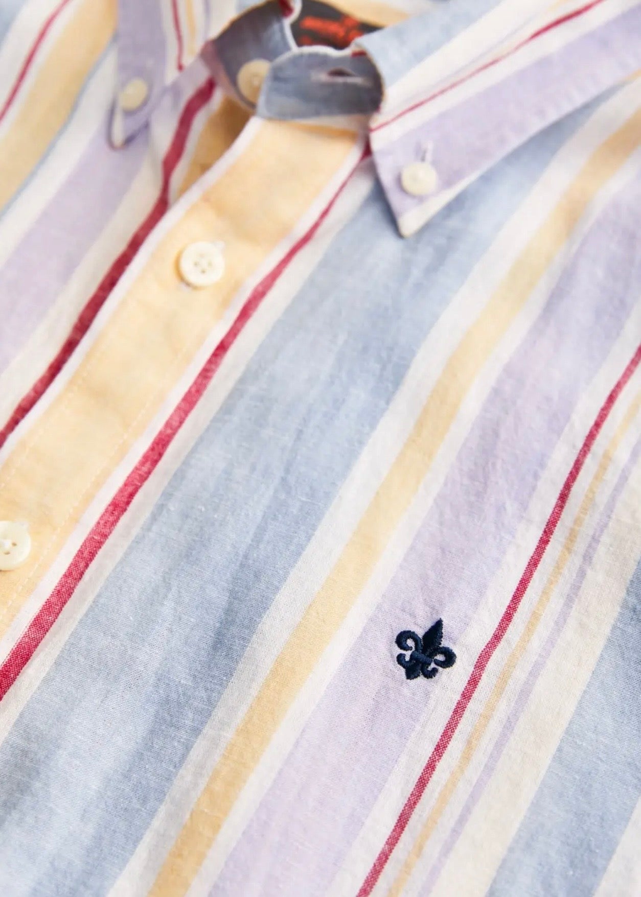 Happy Linen Stripe Shirt Purple
