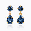 Mini Drop Earrings Gold Denim Blue