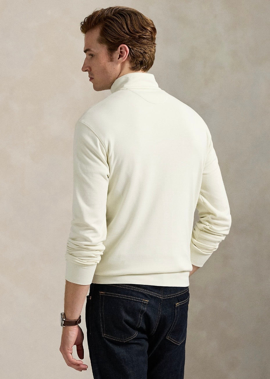 Jersey Quarter Zip Parchment Cream