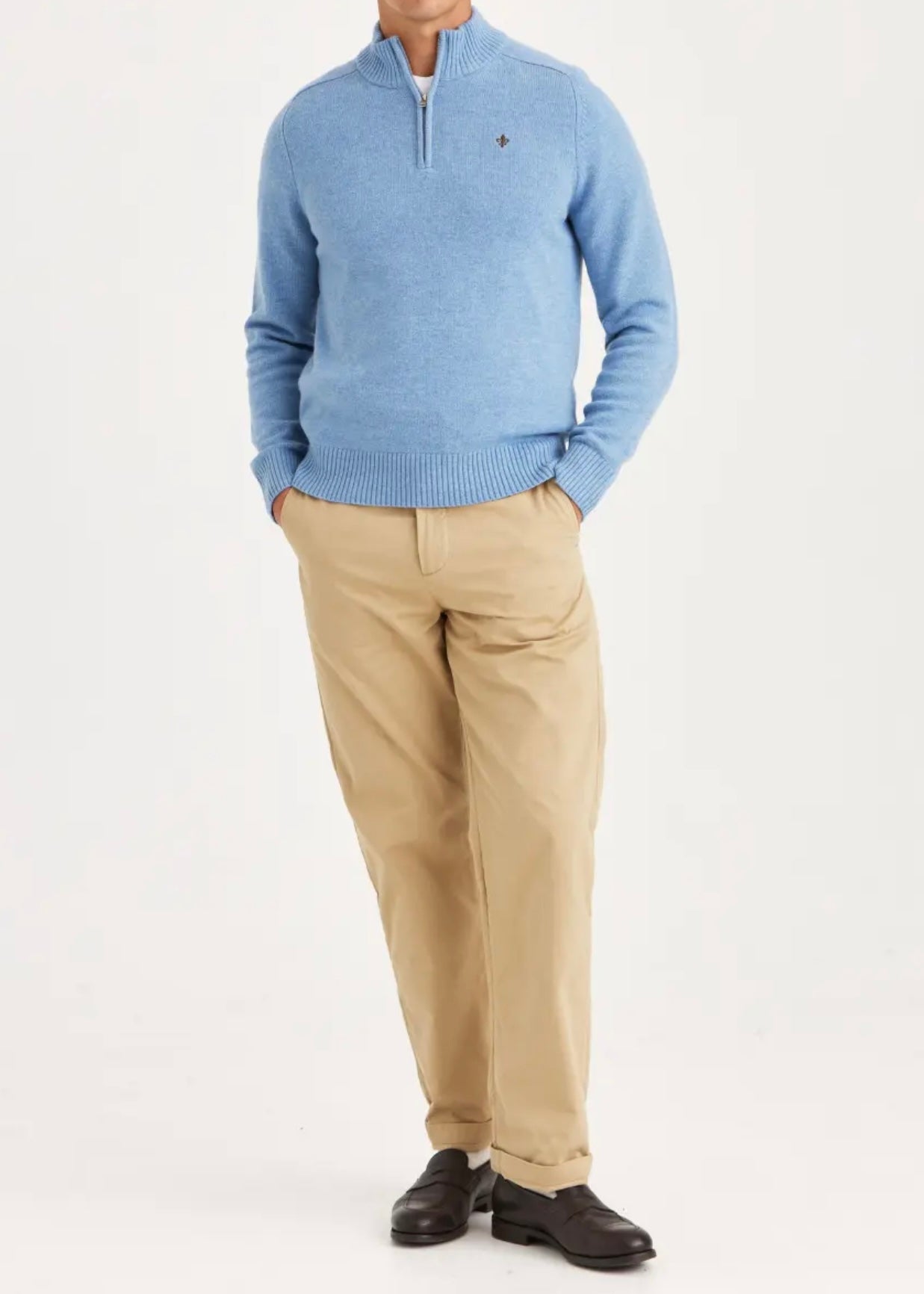 New Hertford Half Zip Light Blue