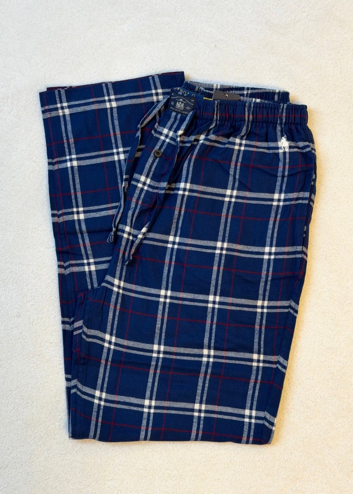 Cotton Flannel Pajama Pant Navy Red