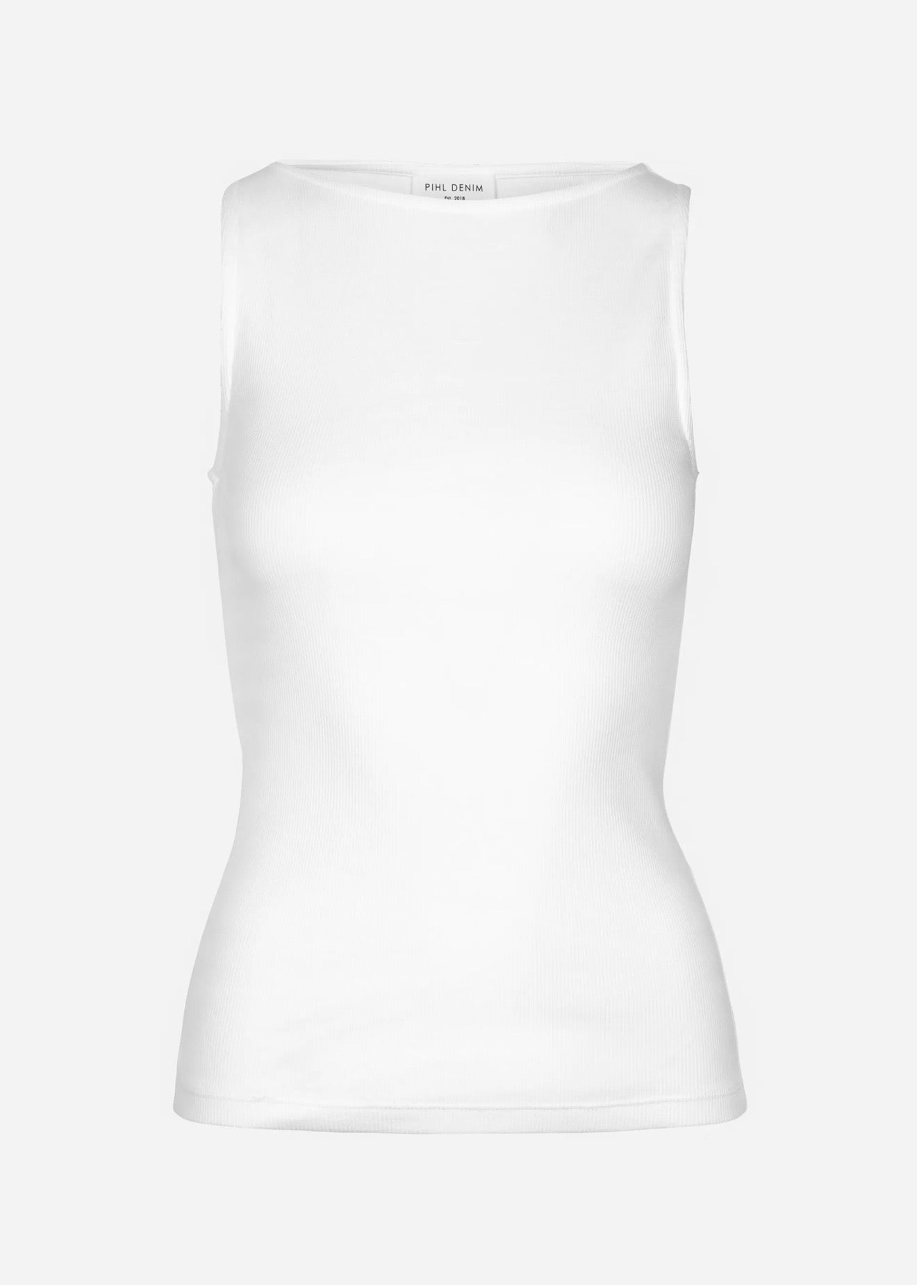 Peggy Rib Boatneck Top Offwhite