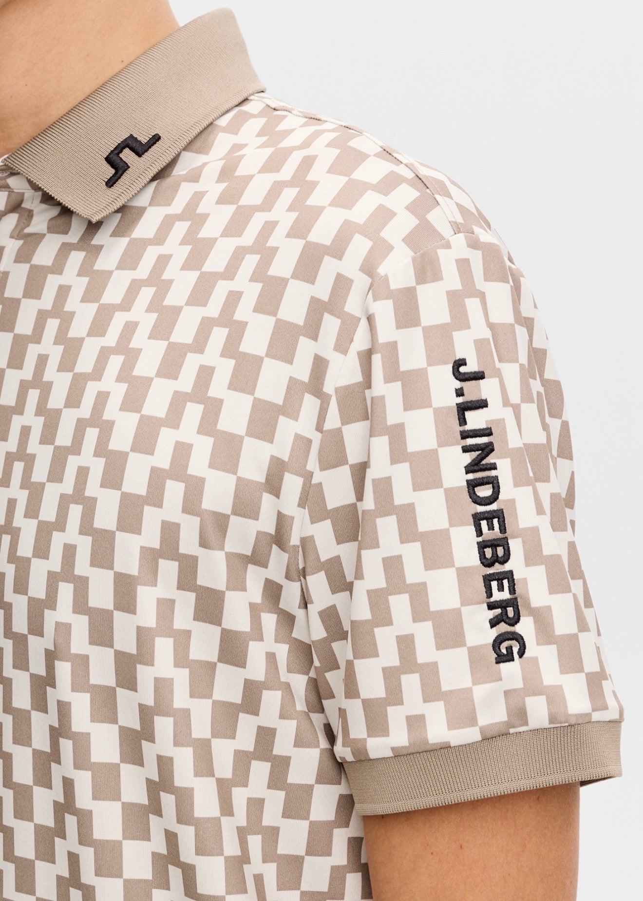 Tour Tech Print Polo Brindle Stack