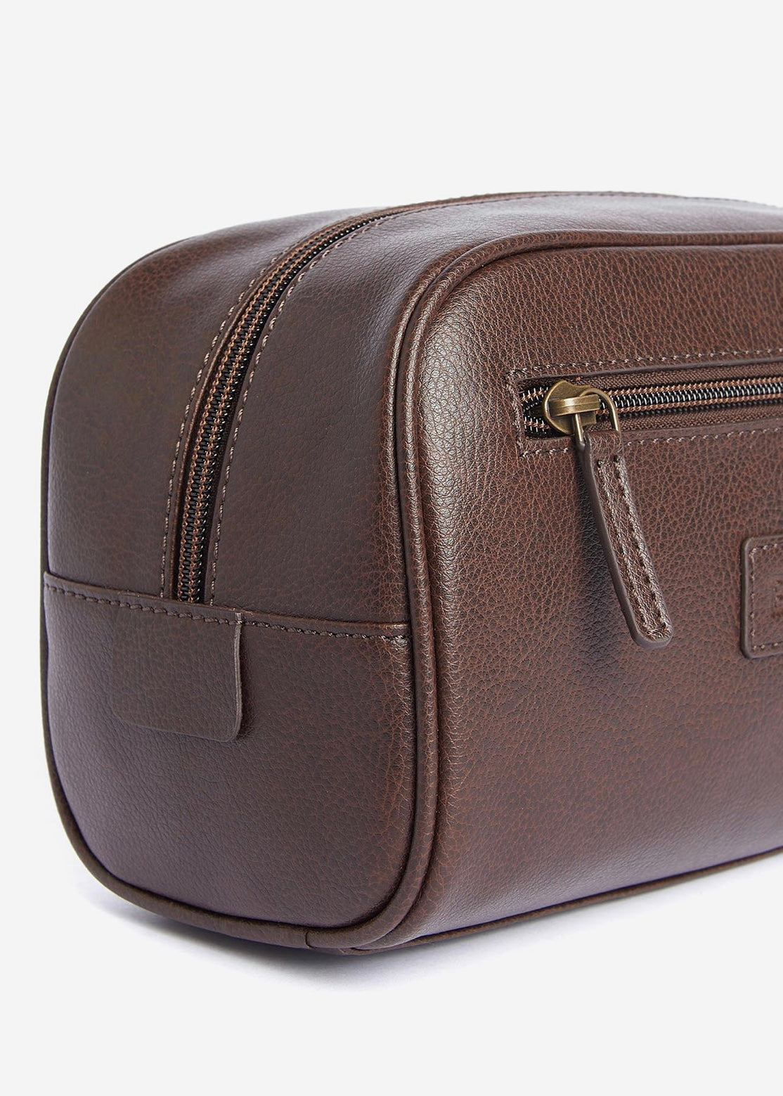 Leather Washbag Brown