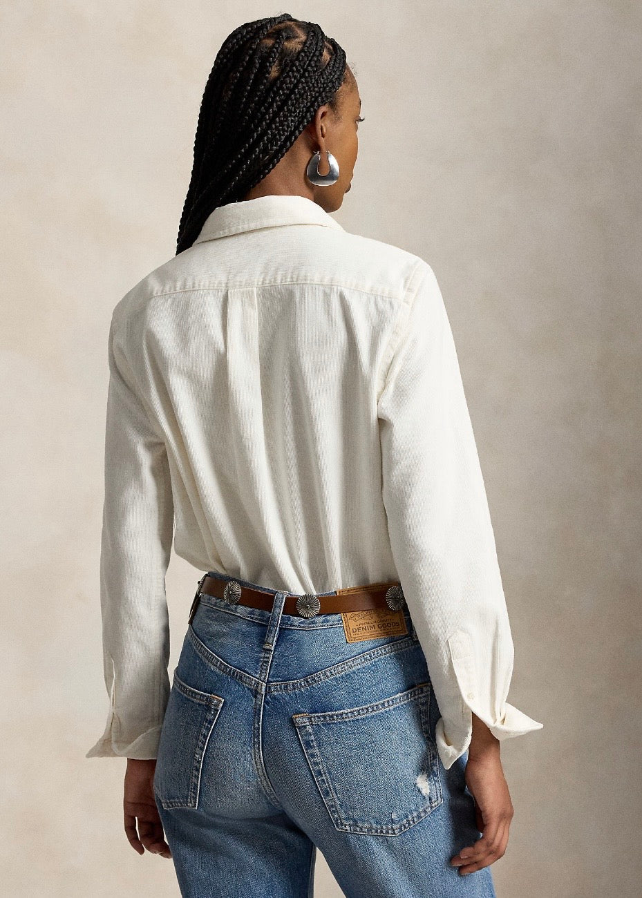 Classic Fit Corduroy Shirt Warm White