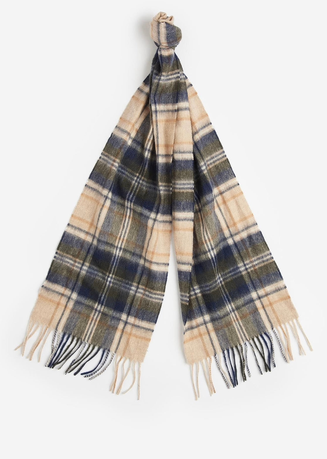 Barbour New Check Tartan scarf - Sand Beige Plaid