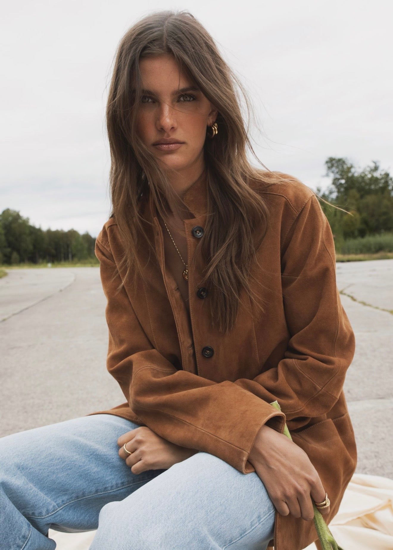 Lauren Leather Jacket Camel Suede