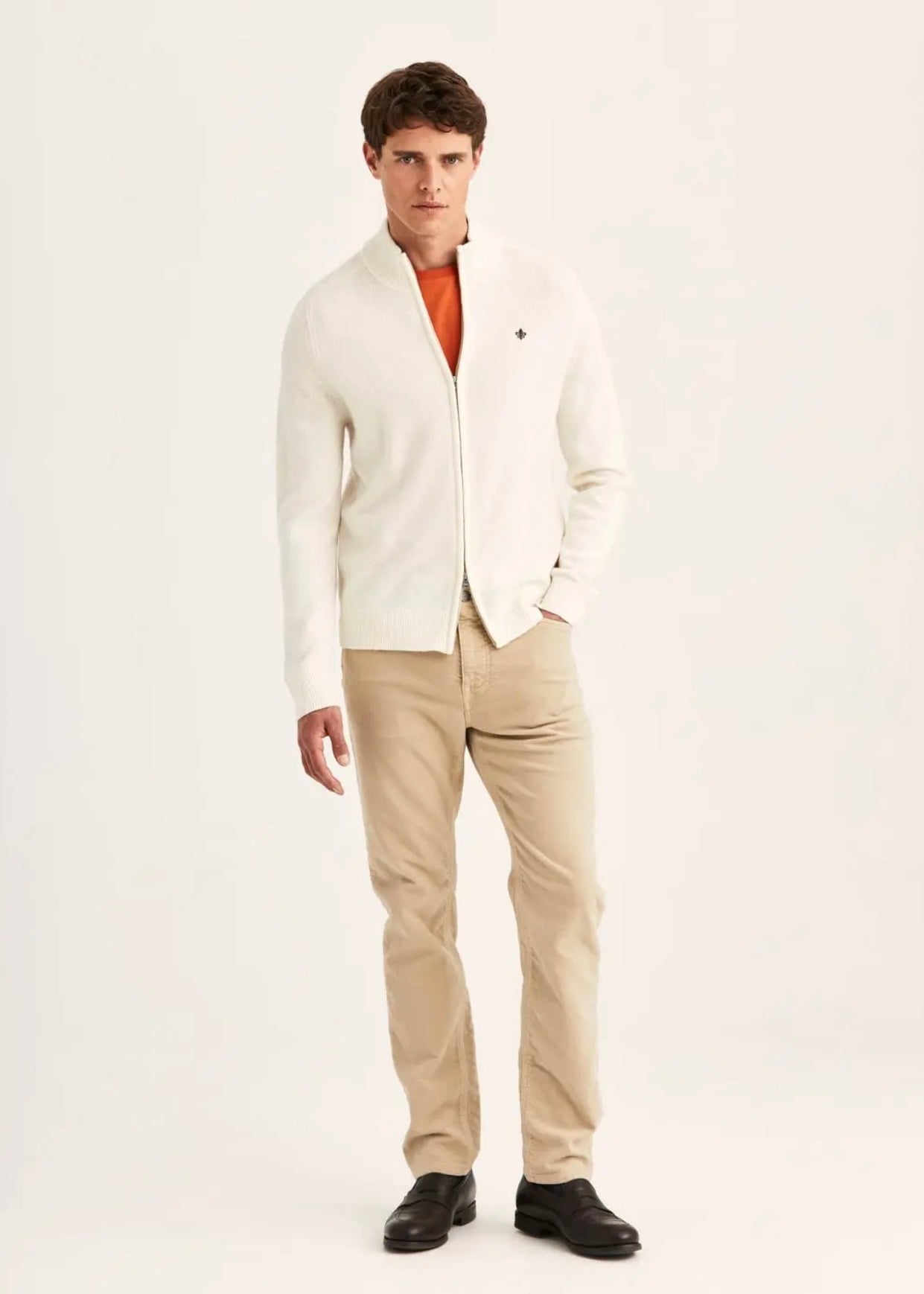 Hertford Zip Cardigan Offwhite