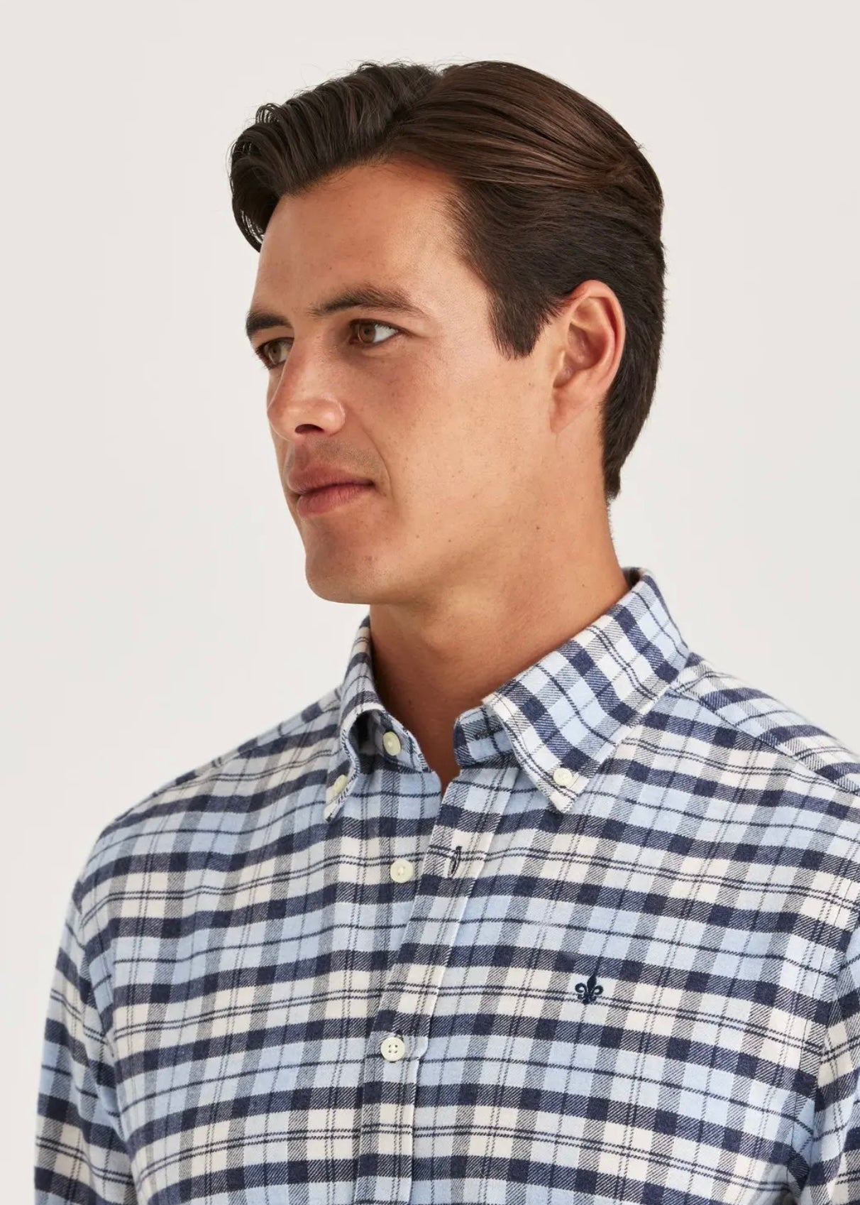 Flannel Check Shirt Light Blue