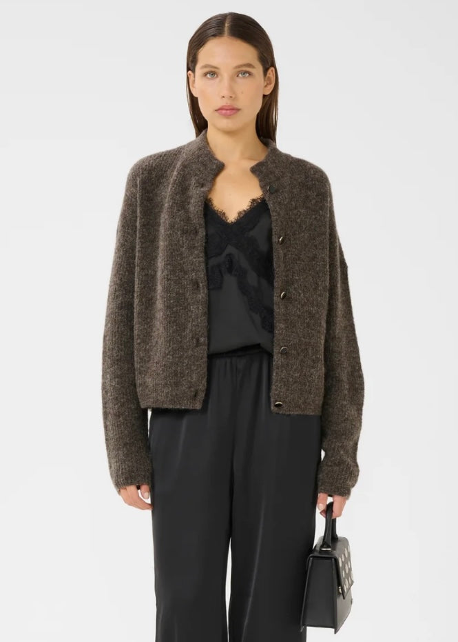 Alpha Short cardigan Chestnut Melange