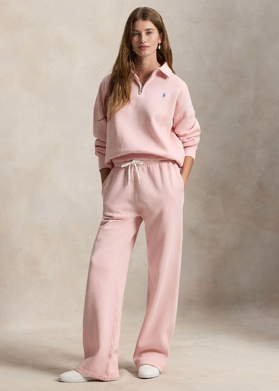 Fleece Wide Sweatpants Pink Sand