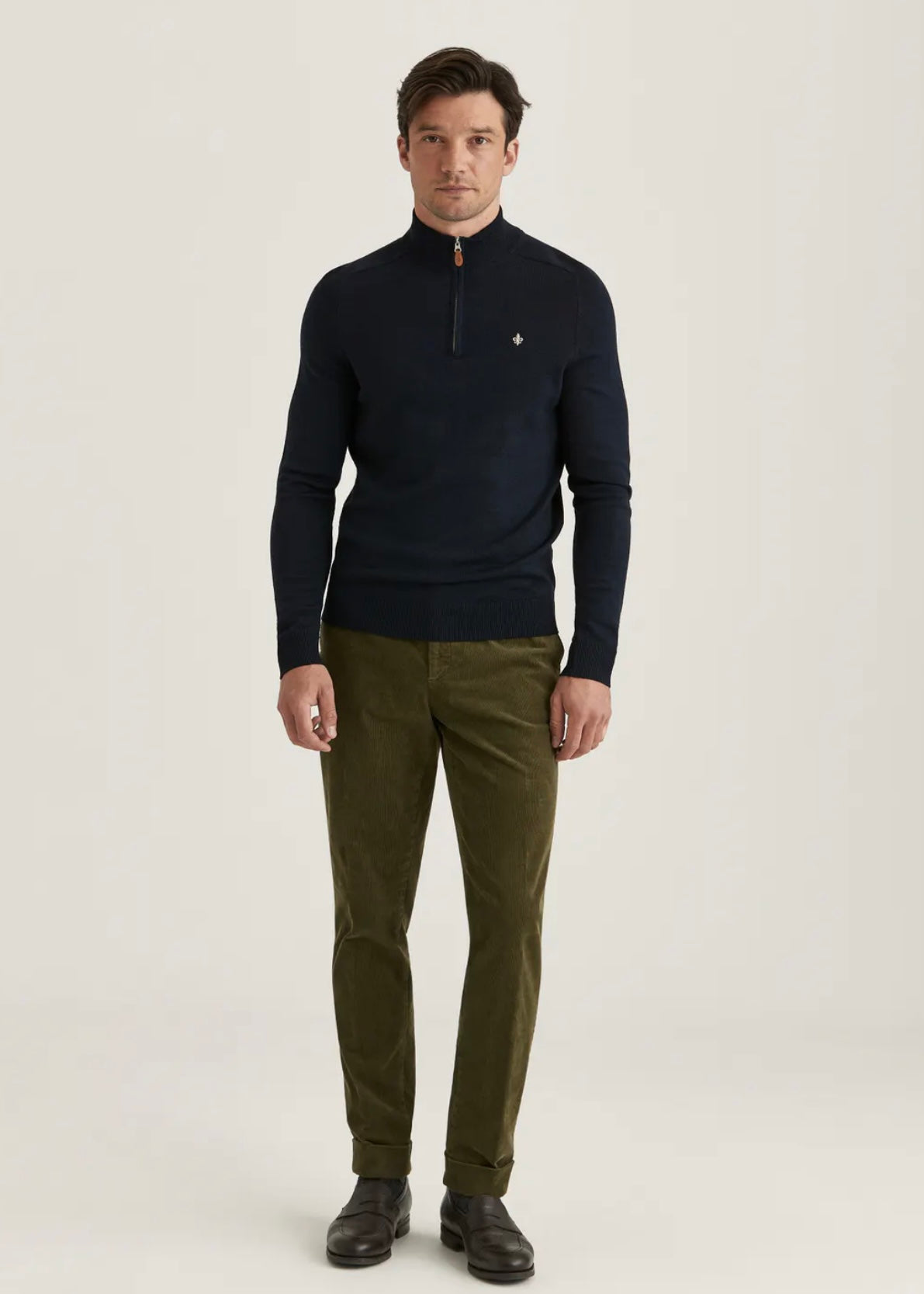 Morris Merino John Zip - Navy