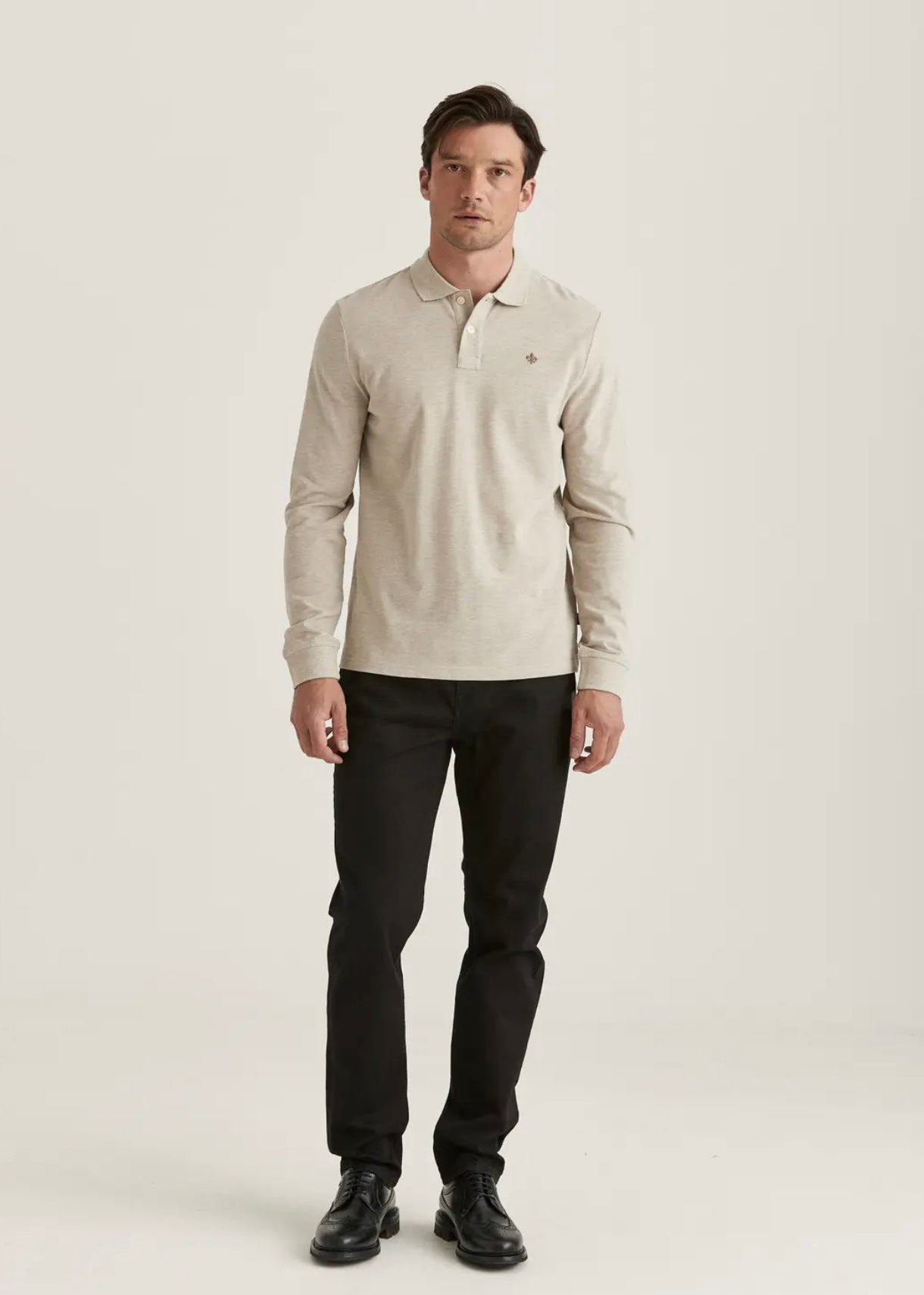 Morris Camden Longsleeve polo - Khaki