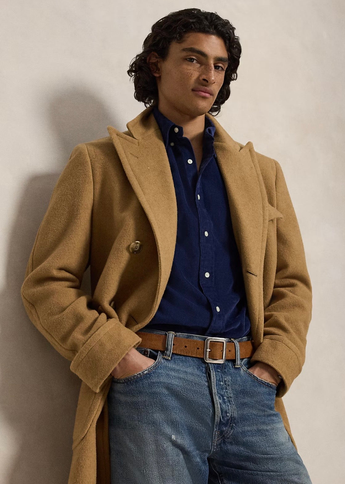 Custom Fit Corduroy Shirt Navy