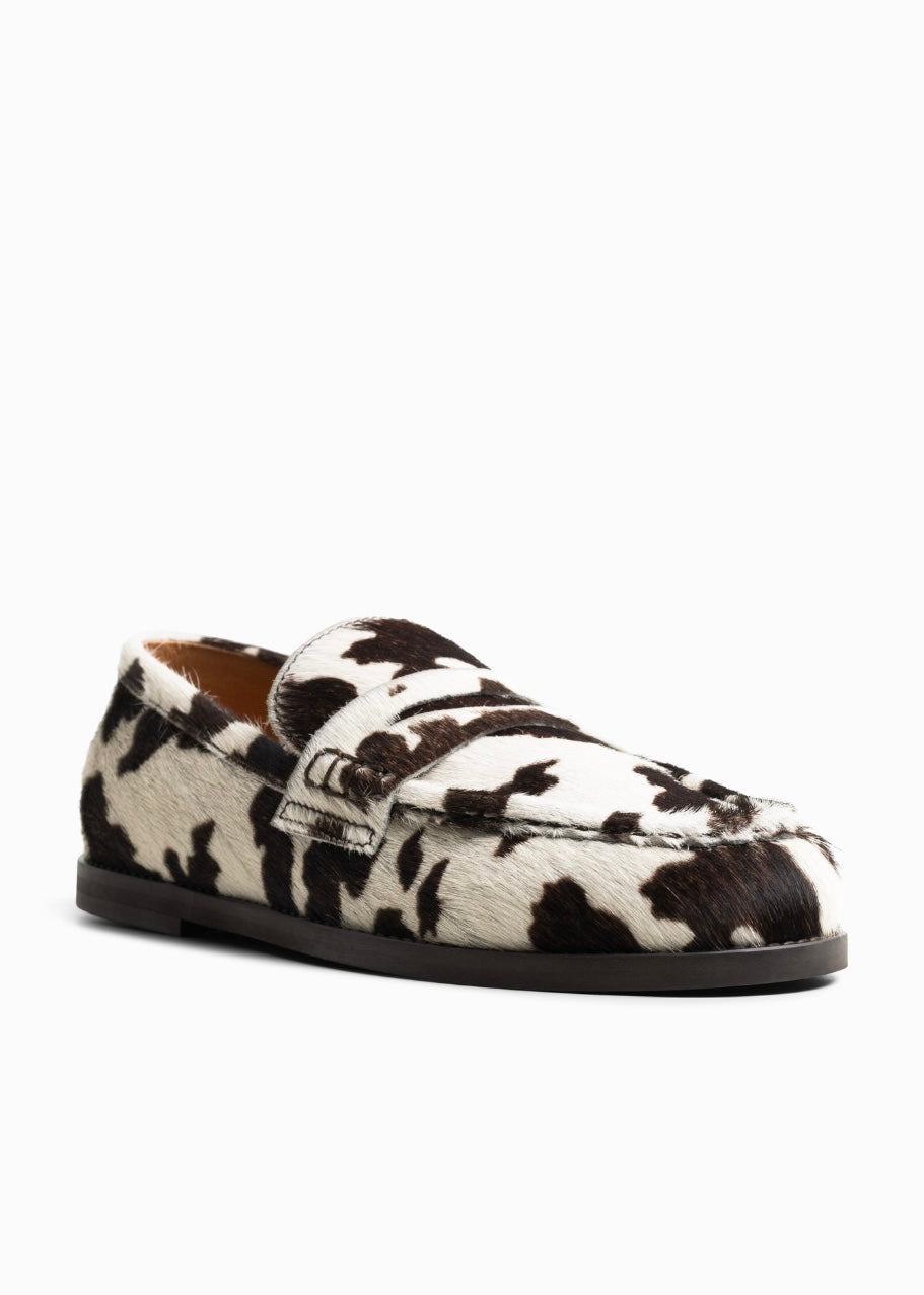 Belle Cowhide White/Brown
