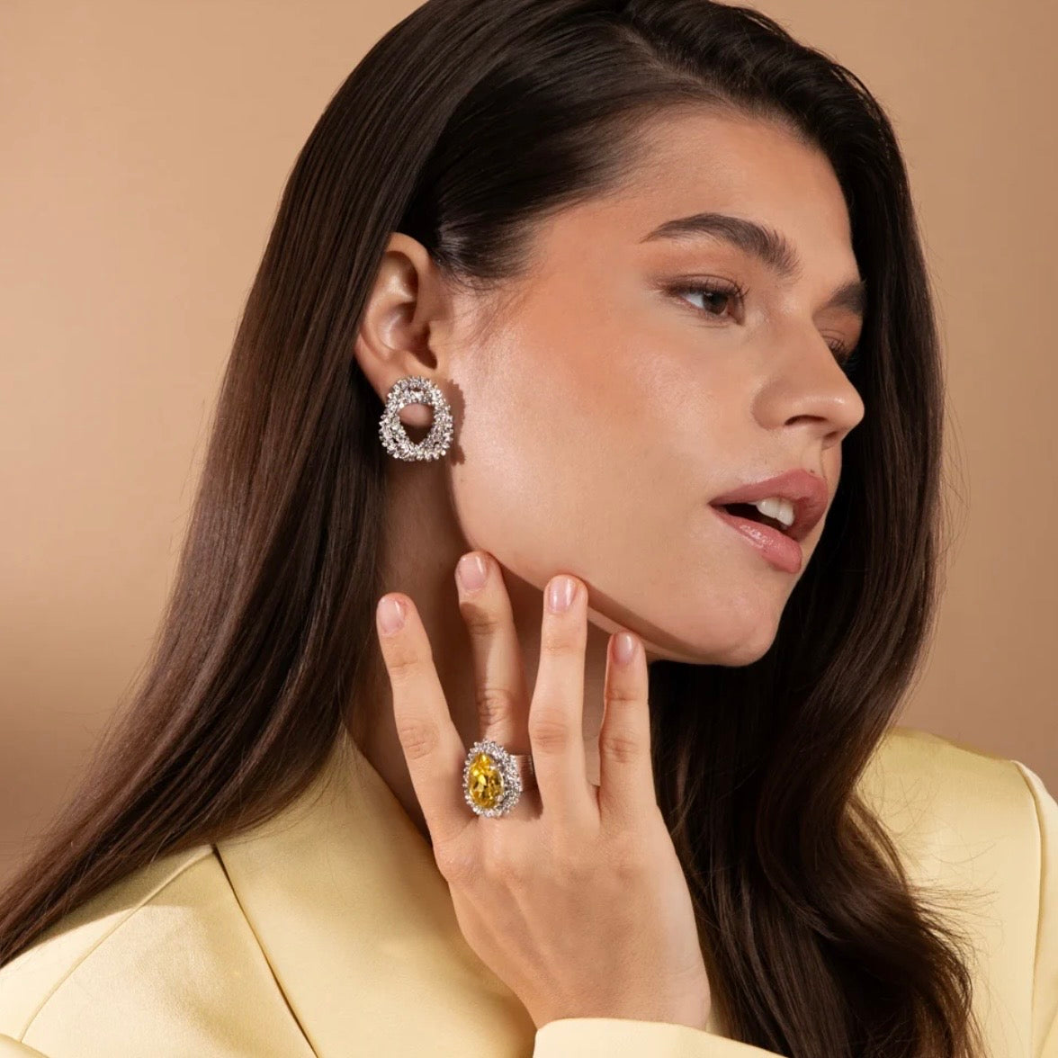 Gemma Knot Earrings Rhodium