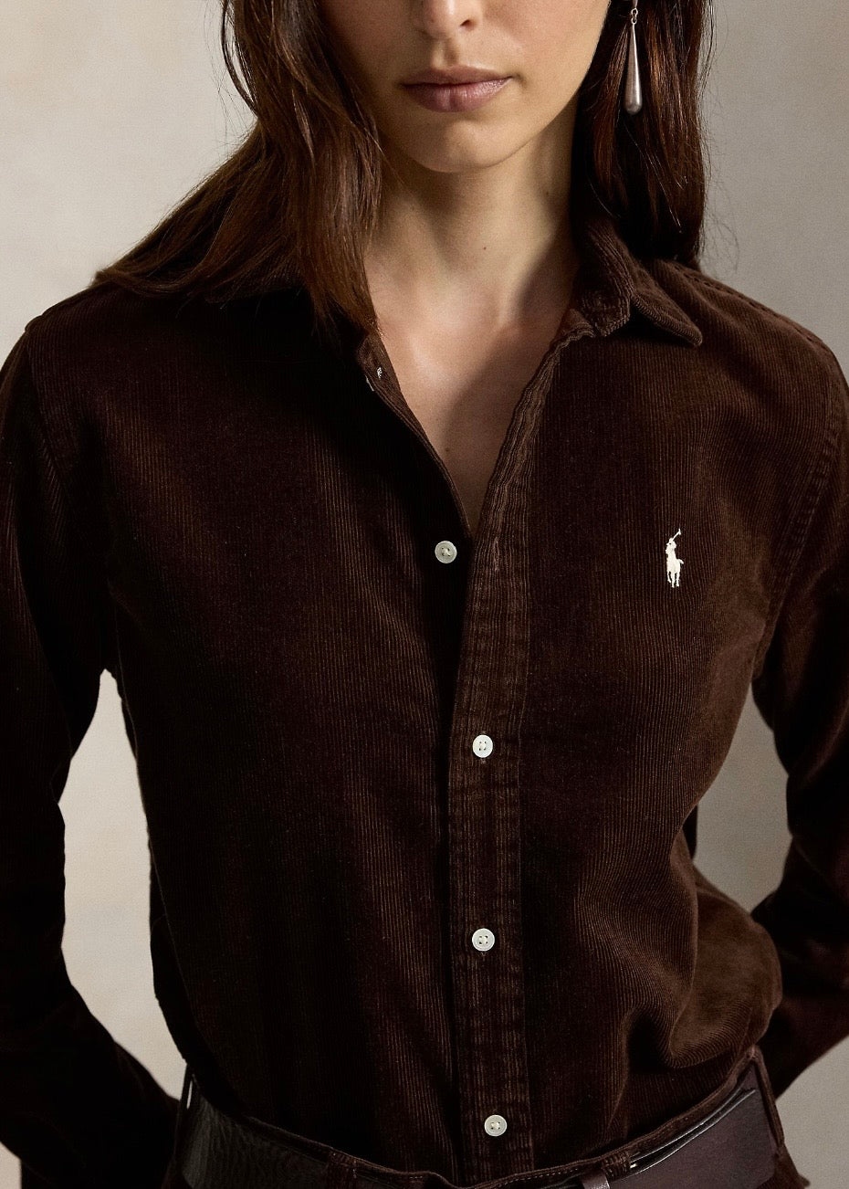 Classic Fit Corduroy Shirt Dark Brown