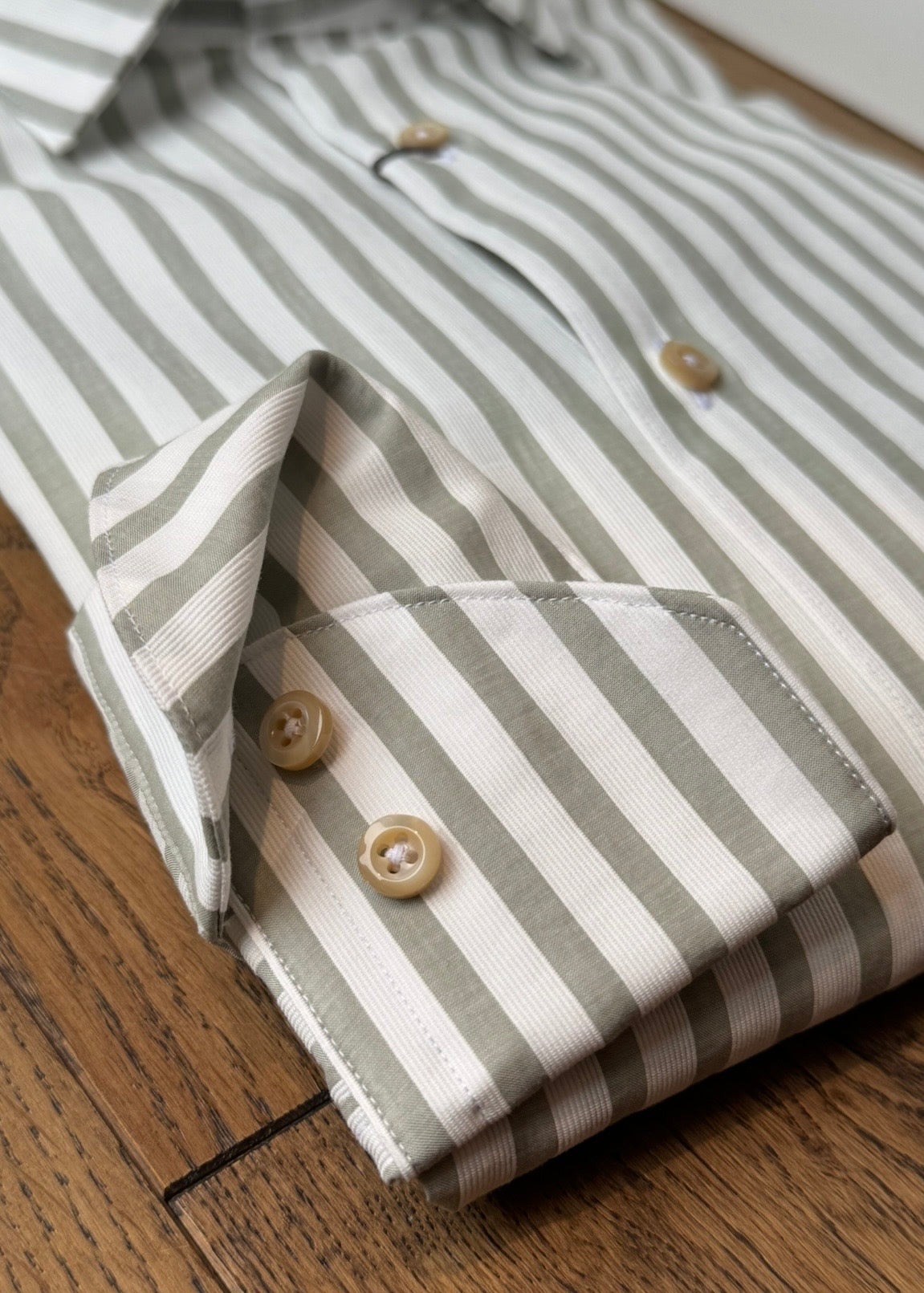 Slimline Striped Shirt Green