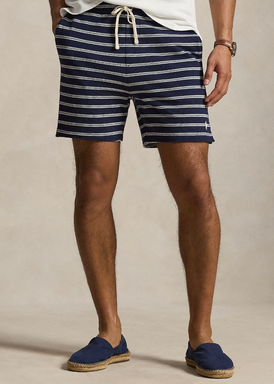 Striped Ribbed Shorts Newport Navy