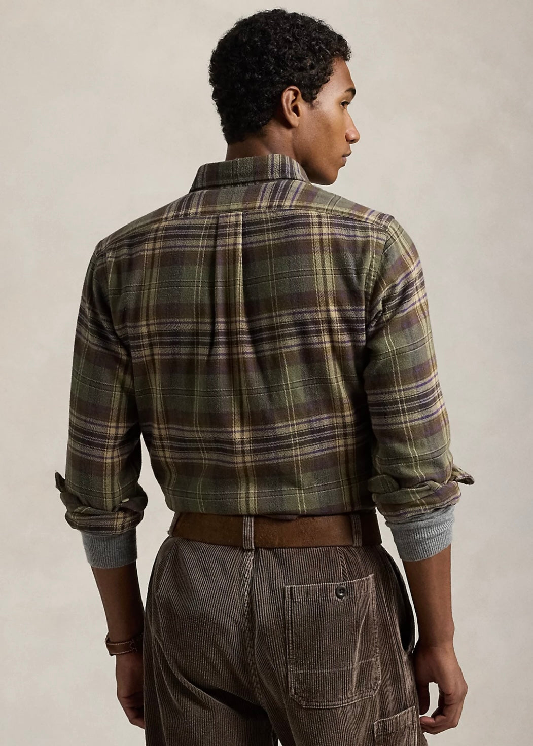 Polo Ralph Lauren Flannel shirt Custom Fit - Olive/Brown Multi