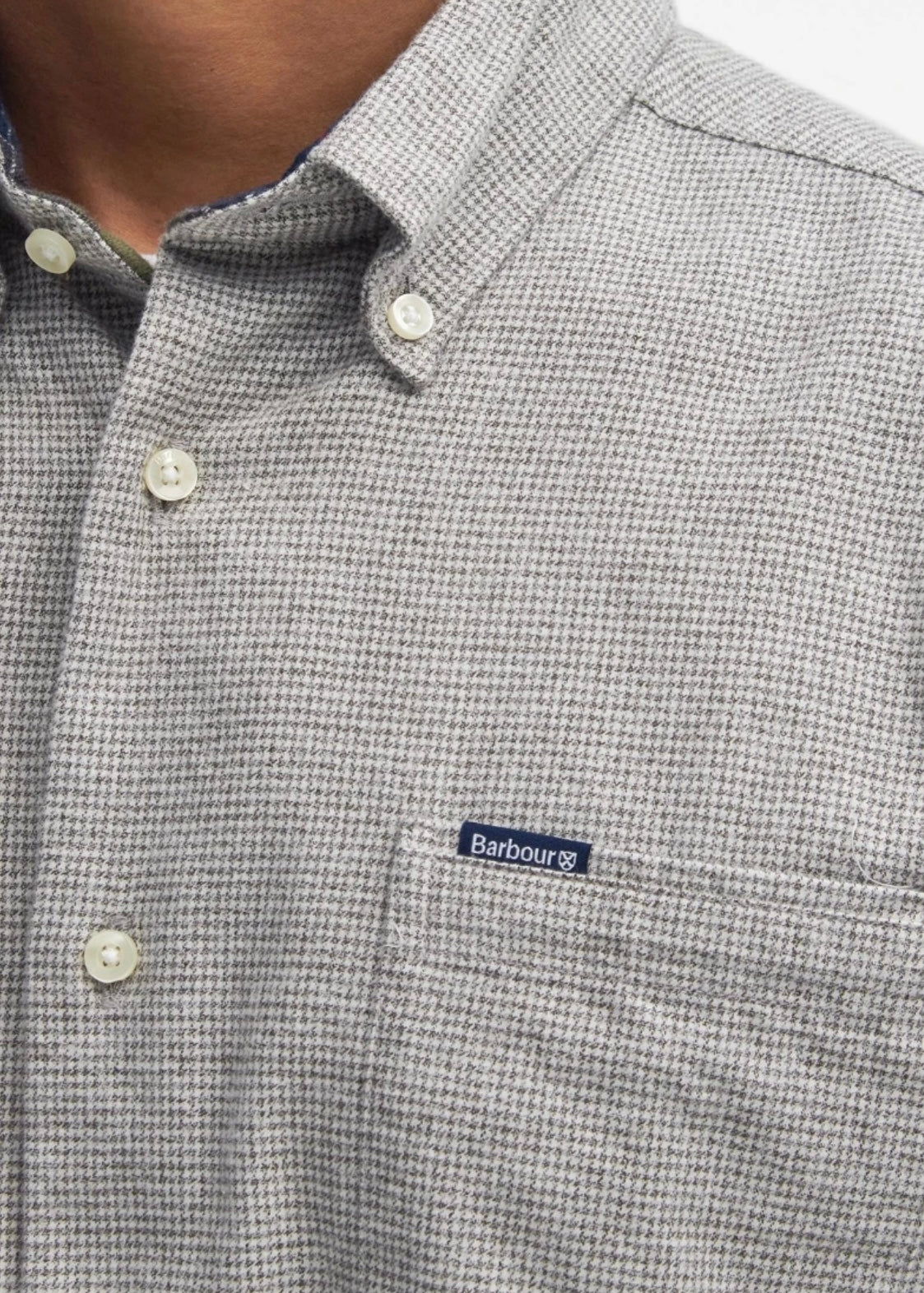 Turner Tailored Houndtooth shirt Olive