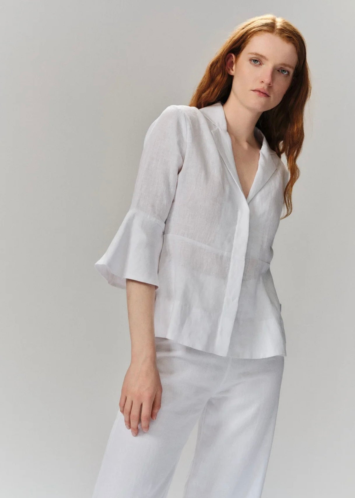 Ella&il Guro Linen shirt - White