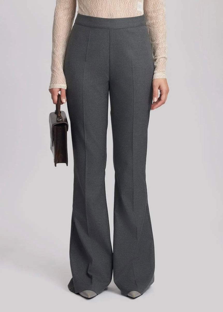 Gestuz Paula Flared pants - Dark Grey Melange