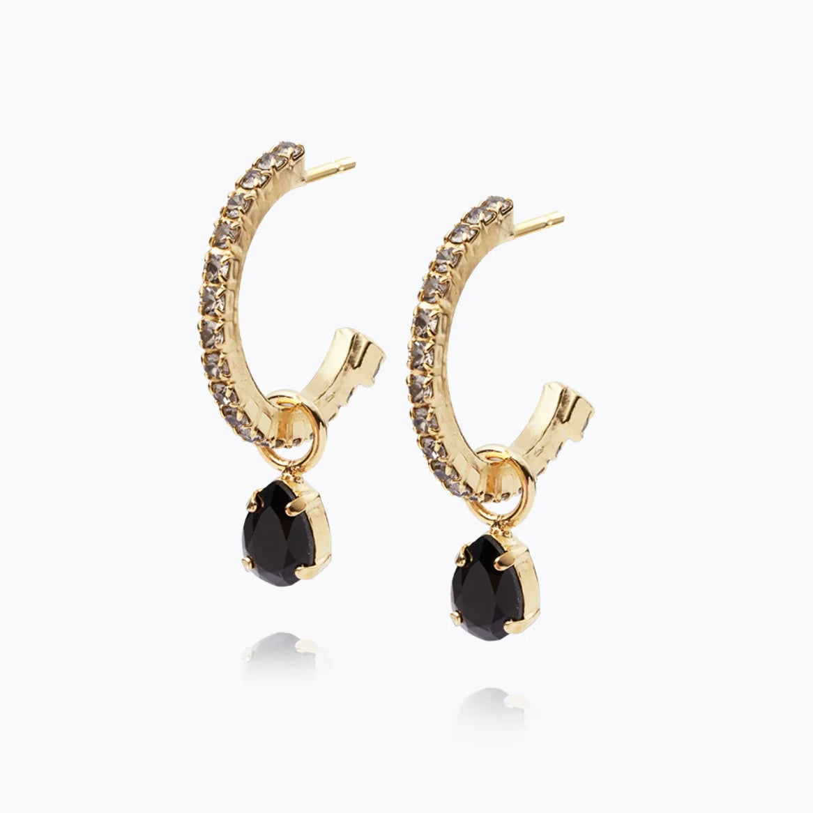 Caroline Svedbom Tracy Loop earrings Gold Jet