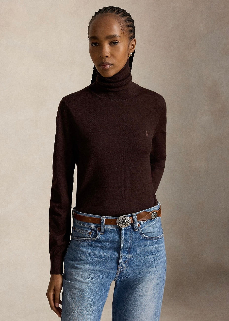 Wool Turtleneck Deep Chocolate