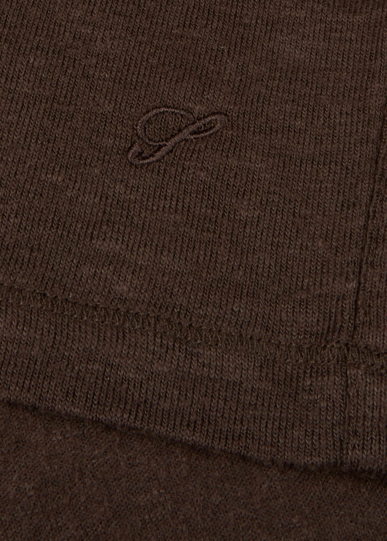 Linen Polo Shirt Dark Brown