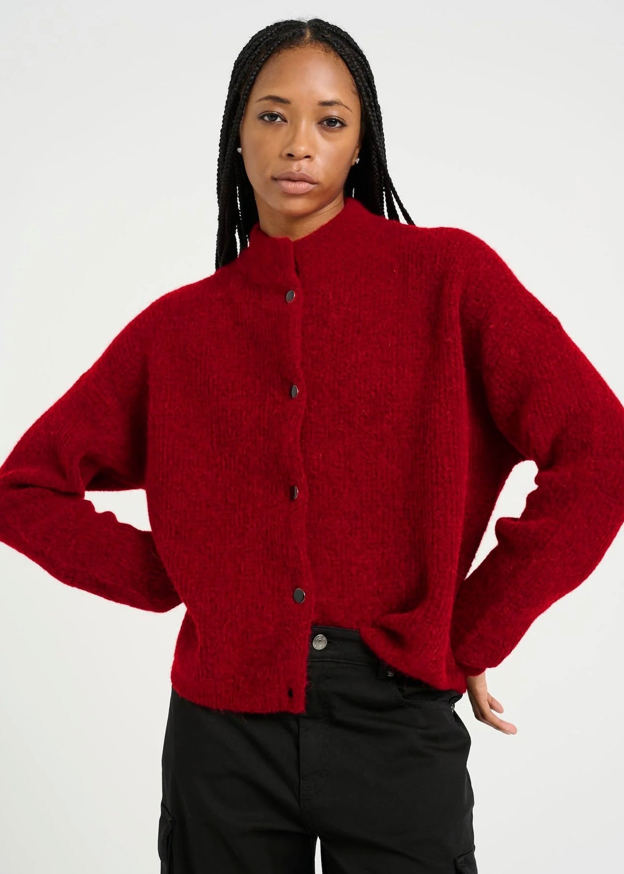 Gestuz Alpha Short cardigan - Haute Red Melange