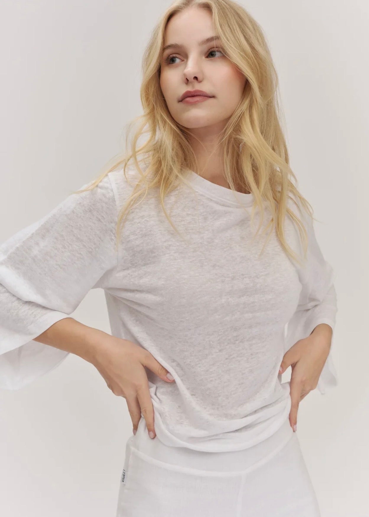 Heli Linen Tee White