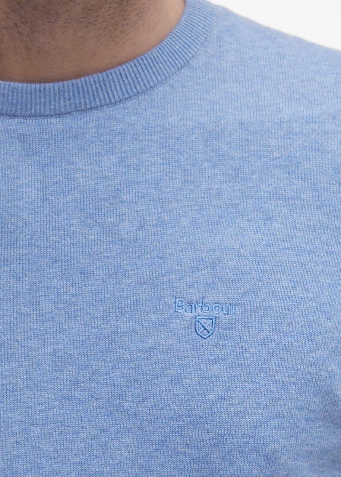 Pima Cotton Crew Neck Dark Chambray