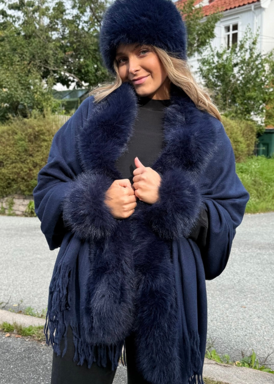 Jackie ullskjerf Mørkeblå